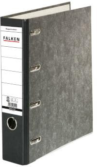 Falken Doppel-Ordner Wolkenmarmor A4 für 2 x A5 quer 7cm schwarz