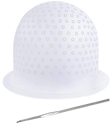 NATUCE Silikon Strähnenhaube, Bohren Müssen, Strähnchenhaube mit Nadel, Highlight Cap zum Färben von Highlighting Hair