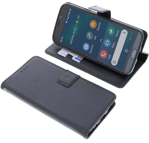 foto-kontor Housse Compatible avec Doro 8050/8050 Plus Style Livre Noir Coque de Protection Portefeuille