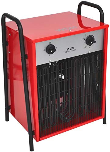 Aktobis Chauffage électrique Chauffage de chantier à air pulsé WDH-IFH20 avec ventilateur intégré et une puissance de chauffage maximale de 20.000 W (20 kW) !