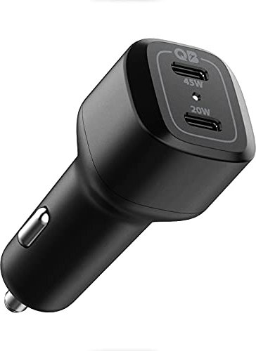 Spigen USB-C Auto Ladegerät 65W Dual Port Car Charger Fast Charge PD 3.0 45W+20W Typ C für iPhone 15 14 13 Pro Max Plus Mini MacBook Air iPad Pro Galaxy S23 S22 S21 Ultra Plus Pixel 8 pro Steam Deck