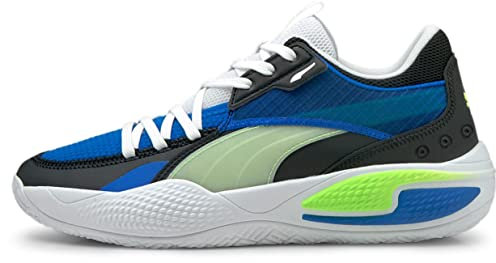 PUMA Men's Court Rider Basketball Shoes (Black (12, Future Blue/Green Glare, Numeric_12)
