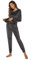 Ietaoo Damen Jogginganzug Velours Hausanzug Langarm Winter Trainingsanzug Sportanzug Samt 2 Teiler Schlafanzug Pyjama Set Sleepwear Grau XXL