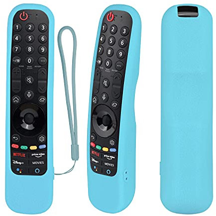 Custodia protettiva in silicone per telecomando per LG Smart TV AN-MR21 per LG OLED TV Magic Remote MR21GA Cover per telecomando Cover antiurto, lavabile e delicata sulla pelle (Bagliore in blu scuro)