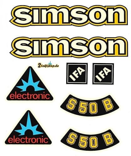 Dekorsatz Simson S50B IFA Electronic Retro Aufkleber Set DDR Style S51