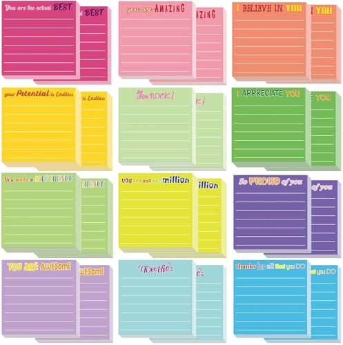 YeahBoom 24 Pack Haftnotizen,720 Blätter Haftnotizblock,Selbstklebende Klebezettel,Bunt Linierte Sticky Notes,Haftnotizen Notizzettel,Tagesliste Notizblock für Büro Zuhause Schule