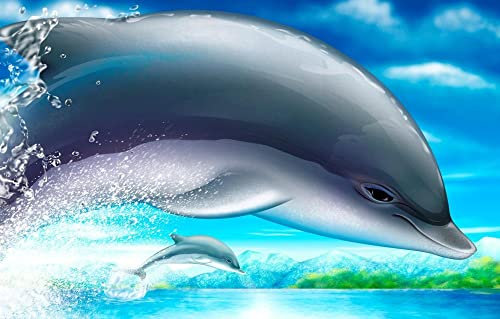LHJOY Puzzle Kinder 3D Puzzle 1000 Teile Delfin 75X50Cm