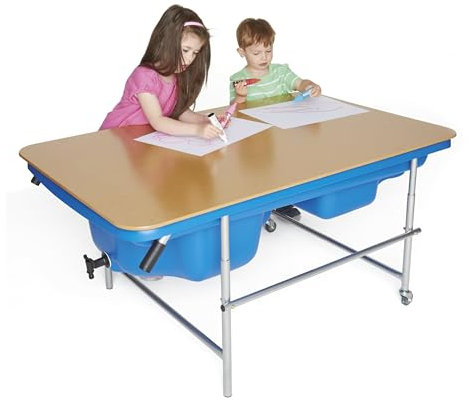 TP Cascade Wood Cover, Work Desk For Creative Play. Keeps Sand Clean And Cat Free. Square Sand And Water Tray Cover - Pool Garden Sand Box. Backyard Sand Play - Age 2 Years+