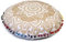 Runder Mandala-Bodenkissenbezug, Sitzkissen, Überwurf, Hippie, dekorativ, böhmischer Ottoman-Pouf, Pompom-Kissenbezüge, Boho-Indisch, 55,9 cm (Gold)