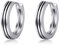 PHNIBIRD Creolen Herren Silber 925 Gestreifte Kreolen Herren Creolen 15mm Ohrringe Damen Unisex Schmuck für Männer