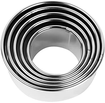 5Pcs Cookie Cutters Set, 5/6/7/8/9cm Round Stainless Steel Cookie Cutters Pastry Cutter Biscuit Cutters for Baking,Dough Donut Fondant, Perfect for Christmas & DIY Cake Decorating
