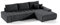 Ecksofa Sofa DRACO mit Schlaffunktion + Bettkasten Couch Wohnzimmer Polstermöbel (rechte Seite, dunkelgrau)