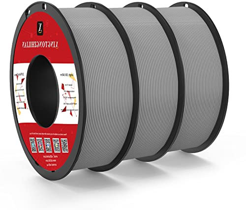 PETG+ Filament 1.75mm, PETG+ 3D Drucker Filament, Maßgenauigkeit +/- 0.02mm,3D Druck Filament Materialien für 3D Drucker, 3Kg/ 3 Spule Grau