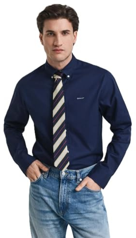 GANT Regular Fit Hemd Langarm geknöpft Streifen blau