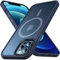 Anqrp Kada Seriesr Kompatibel mit iPhone 12/12 Pro Hülle, [mit MagSafe] [Transluzente Matte Schutzhülle] Military Grade Handyhülle 6.1 Zoll, Darkblue