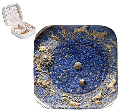 RODAILYCAY Uhr Venedig Architektur Denkmal Schmuckschatulle für Frauen Mädchen, tragbarer Mini-Schmuck-Reisekoffer, Organizer, PU-Leder-Schmuckaufbewahrung