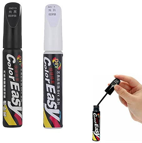 SEMINISMAR Auto-Lackstift,Auto Reparatur Lack Auto Pinsel,Lack Reparatur,Auto Kratzer Reparatur Stift,Lack Reparaturstift,Kratzer Reparaturstift,Kratzerentferner Autolack Stift,schwarz weiß,2pcs