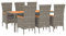 vidaXL Garten Essgruppe 7-TLG., Gartenmöbel Set mit Kissen, Gartengarnitur Tisch 6 Stühle, Sitzgruppe Gartenset Modulares Design, Grau Poly Rattan