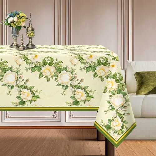 Arquiel Tischdecke Rechteckige Florale, Wasserabweisend Aquarell Tischdecken Tischtuch Deko, Polyester Tischdeck FüR Garten, Picknick KüChe Parteien FrüHling/Sommer (140 x 180 cm)