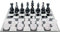 Kare Design Deko Objekt Chess, Glas, Schwarz/Weiß, Transparent, groß, 32 Spielfiguren aus Glas, hochwertig, Schachbrett, Schachspiel, 60x60cm
