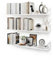 CASSA Wall Mounted Floating Book Shelves for Wall Set of 3, Shelf Bookshelf for Bedroom Living Room Office Bathroom Kitchen Rustic Wood with Metal Bracket (White Large)