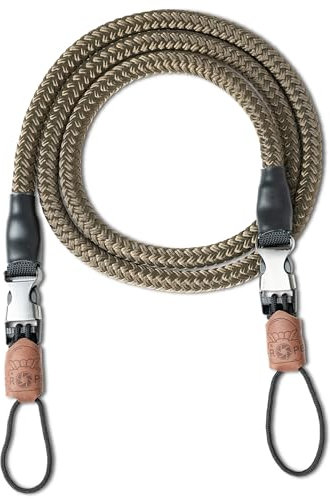 C-Rope Kameragurt CLIMBER aus recyceltem Kletter-Seil, Umhängegurt, für alle Kameras (handgefertigt made in Germany) (Grün, 125cm)