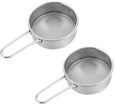 Alipis 2pezzi Setaccio Per Farina in Acciaio Con Manico Ergonomico Filtro Maglia Fine Resistente Alla Ruggine Utensile Da Forno Leggero e Durevole Per Setacciatura e Cottura Professionale