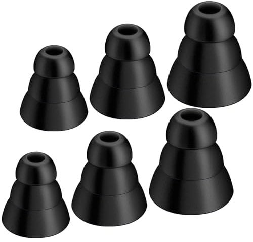 3 Flange Eartips Triple Flange Ear Tip Compatible with Inside Diameter 4mm-5mm Earbuds in-Ear Earphones（Inner Hole 4mm）, Silicone Earbuds Eartips Buds Cover Set