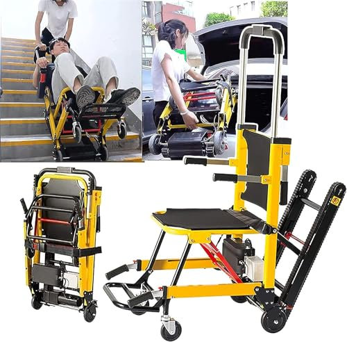 Elektrischer Crawler Treppensteiger, Handkarre Treppensteiger Elektrisch, Manueller Treppensteiger Rollstuhl für ältere Patienten, kann Treppenstuhl hoch und runter gehen