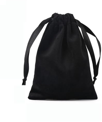 1 bolsa de terciopelo de tela, 22 x 25 cm, bolsa de terciopelo, bolsa de regalo con cordón, bolsa de almacenamiento para bodas, Navidad, cumpleaños, fiestas, bautizos, comuniones, color negro