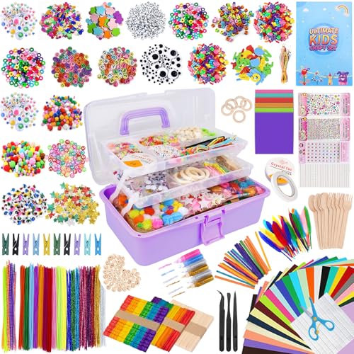 UCAMP 3700+ Pcs Lavoretti Creativi per Bambini, DIY Art Craft Set, Kit per Bambina, Scovolini Colorati, Giochi Creativi 3+ Anni, Giocattoli Regali