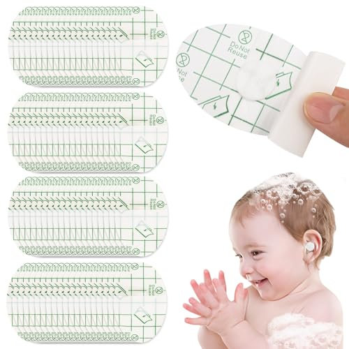 Hawdows 80 Pcs Protege Oreille, Autocollants Pour Oreilles étanches Pour Enfants, Protection Oreille Piscine Enfant Protege Oreille Autocollant pour la Natation, la Douche, le Surf