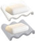 Sxutop 2 Pièces Porte Savon Silicone Support de Savon en Forme Vague Porte-savons avec Égouttoir pour Douche Cuisine Salle de Bains (Blanc et Gris)