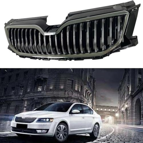 ZXFENG Frontstoßstangengrill für Skoda Octavia 2015 2016 2017 Auto Front Kühlergrill Gitter Frontgrill Frontstoßstangengitter Front Air Grille Renngrill