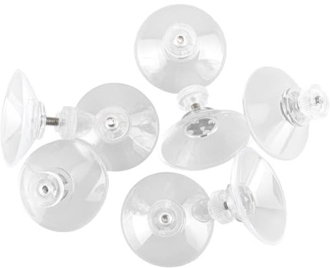 Ideen mit Herz | Saugnäpfe mit Gewinde | mit transparenter Rändelmutter | Schilderhalter für Fenster | Ø 4 cm | M4 x 10 mm Gewinde | Tragkraft 1kg | transparent | 8 Stück