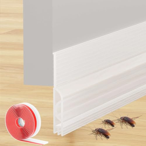 Beoguy Bas de Porte Isolant 200 cm, Auto-Adhésif, Silicone, Transparent, pour Porte D'entrée et Intérieure