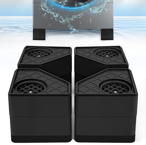 4Pcs Anti Vibration Pads for Washing Machine, Stops Washer Dryer Moving, Prevents Noise, Vibration Transfer, Antivibration Stabilizer Support Feet (Increase3.14in-B)