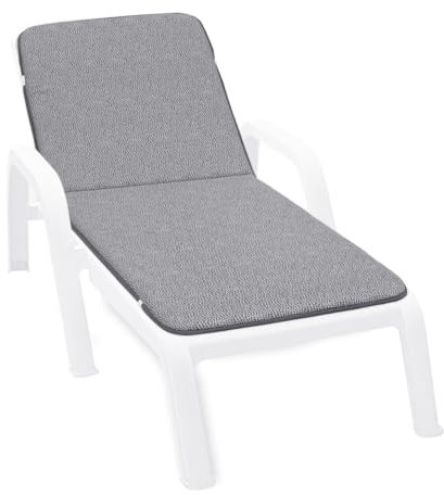 emmevi Kissen für Liegestuhl für den Garten, weiche Matratze, faltbar, gepunktet, elegant grau