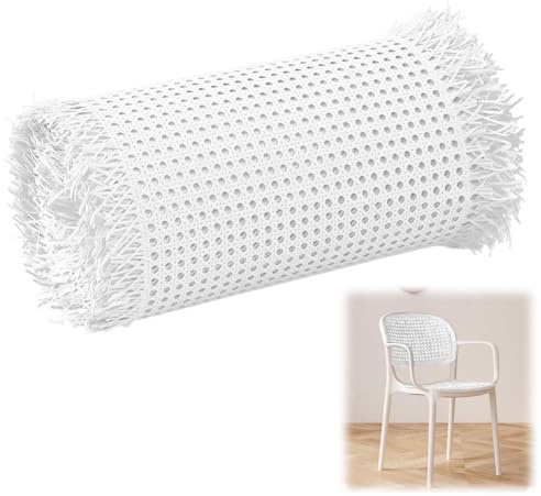 Flewdart ratan rollo mimbre sintetico 40x120cm, rejilla mimbre plastico para muebles tapizar sillas ricolaje armarios Resistente al agua, a los rayos UV y al moho (Blanco 40x120cm)