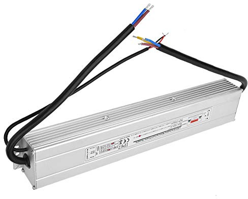 ViaGasaFamido Fuente de Alimentación de Atenuación 300W 12V 25A Controlador LED Regulable con 0-10V SCR Modo Dual IP67 para Luces de Tira LED Iluminación de Oficina Comercial Carcasa de Aleación de