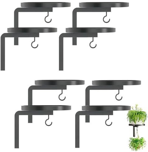 8 Pezzi Porta PianteMuro Portavasi Parete, Scaffali Per Piante Finestra Sospesi, Organizzatore Recinzione Per Ponte Angolare, Per Piantes Multiple Con Ganci Per Appendere Decorazioni Per Casa