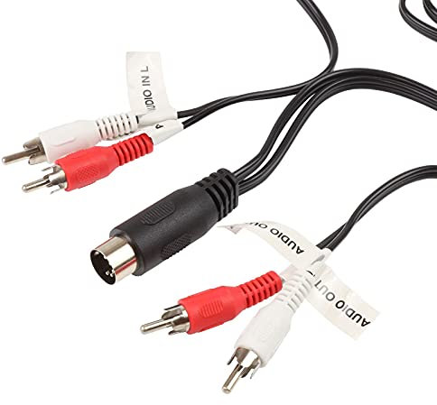 S-Conn 610218 Adattatore Cavo, Lunghezza 1.5 m, 5 poli, DIN maschio/4 X RCA MASCHIO