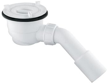 KLUDI Ablaufgarnitur Tasso 90 Rohbau-Set für flache Duschwannen mit 90 mm Ablaufloch, aus Kunststoff, Duschablauf mit herausnehmbarem Geruchverschluss, Weiß, 2109100-00