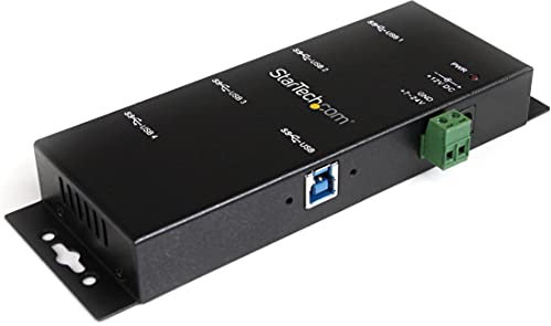 StarTech.com 4 Port USB 3.0 Hub - Industrieller USB-A Hub aus Metall mit ESD und Überspannungsschutz - Hutschienen/Wand/Tischmontage möglich - TAA KONFORM - USB Expander Hub (ST4300USBM)