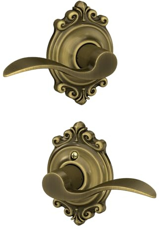 Schlage Accent Hall/Closet Passage Door Handle, Reversible, Antique Brass