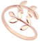 ELBLUVF Edelstahl 18K Rose vergoldet Roségold Frau Blättern Laurel verstellbar AST Ringe