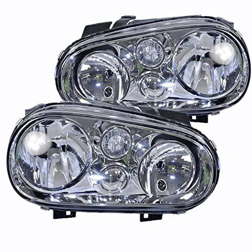 BESTPRICE 2x Hauptscheinwerfer vorne links + rechts H1 / H7 Frontscheinwerfer ohne Stellmotor, Kompatibel mit VW GOLF IV (1J1), GOLF IV Cabriolet (1E7), GOLF IV Variant (1J5)