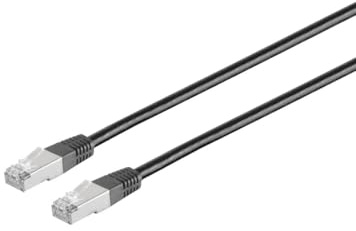 Netzwerkkabel Patchkabel Ethernet LAN Kabel Cat 5e F/UTP RJ45 Stecker Gigabit 1000 MBit/s Schwarz 0,5m