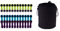 48 Wäscheklammern Soft Grip Softgrip Soft Touch Softtouch und 1 Wäscheklammerbeutel (12xWeiß, 12xBlau, 12xGrün, 12xLila, 1xSchwarz)