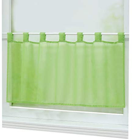 Joyswahl Scheibengardine Voile Bistrogardine »Eva« Unifarbige Kurzstore Transparente Gardine Stores HxB 45x120cm Grün 1er Pack